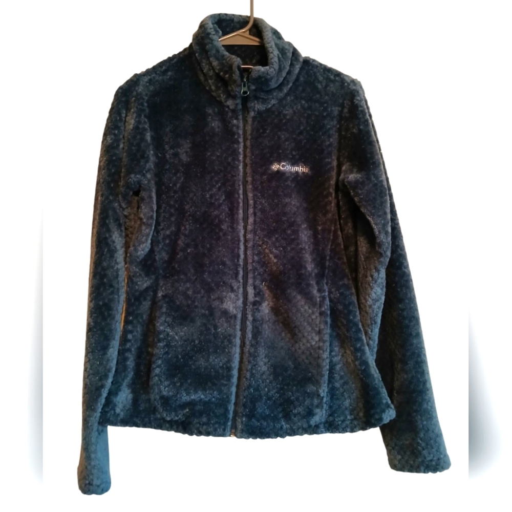 Columbia Fleece Jacket Dark Teal Womens Size Small
